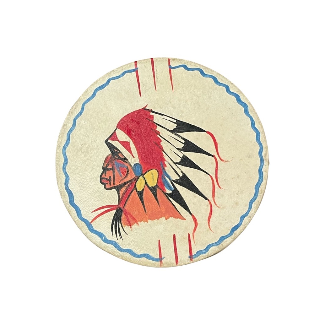 Vintage Native Chief Toy Drum